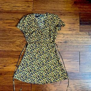 Mini floral button skater dress